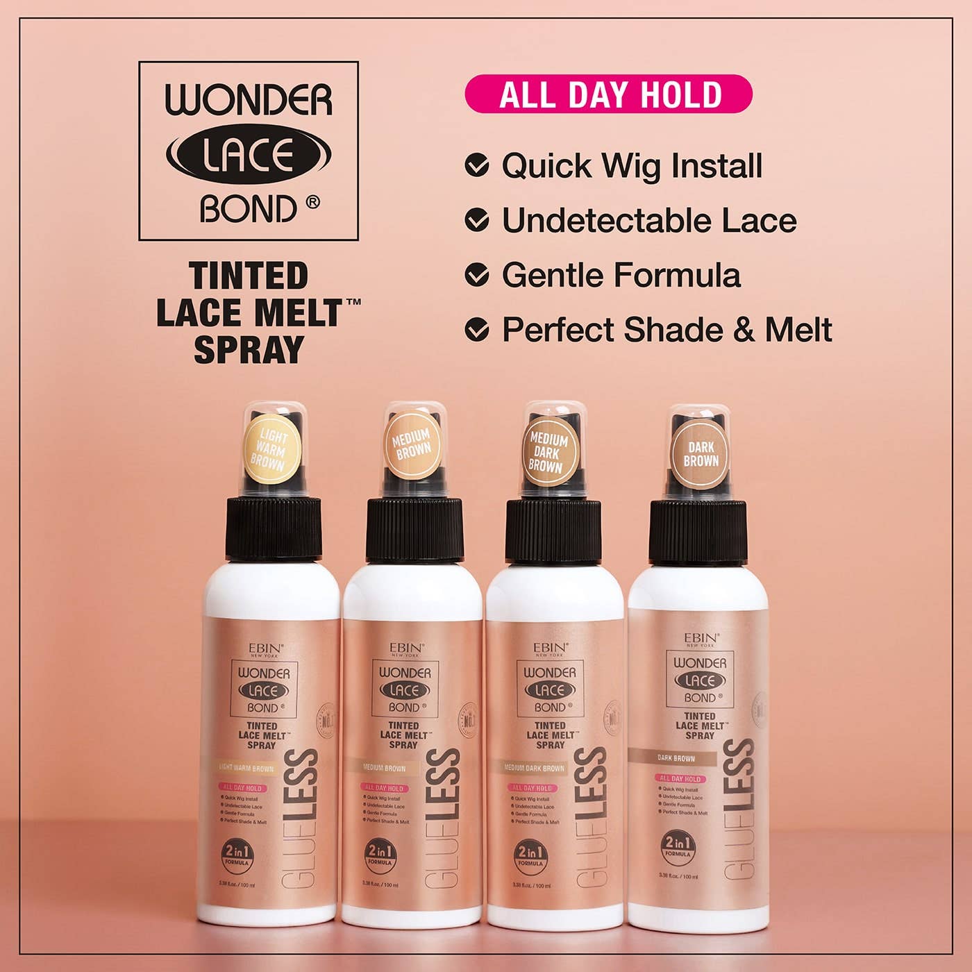 Wonder Lace Bond GLUELESS - Tinted Lace Melt Spray