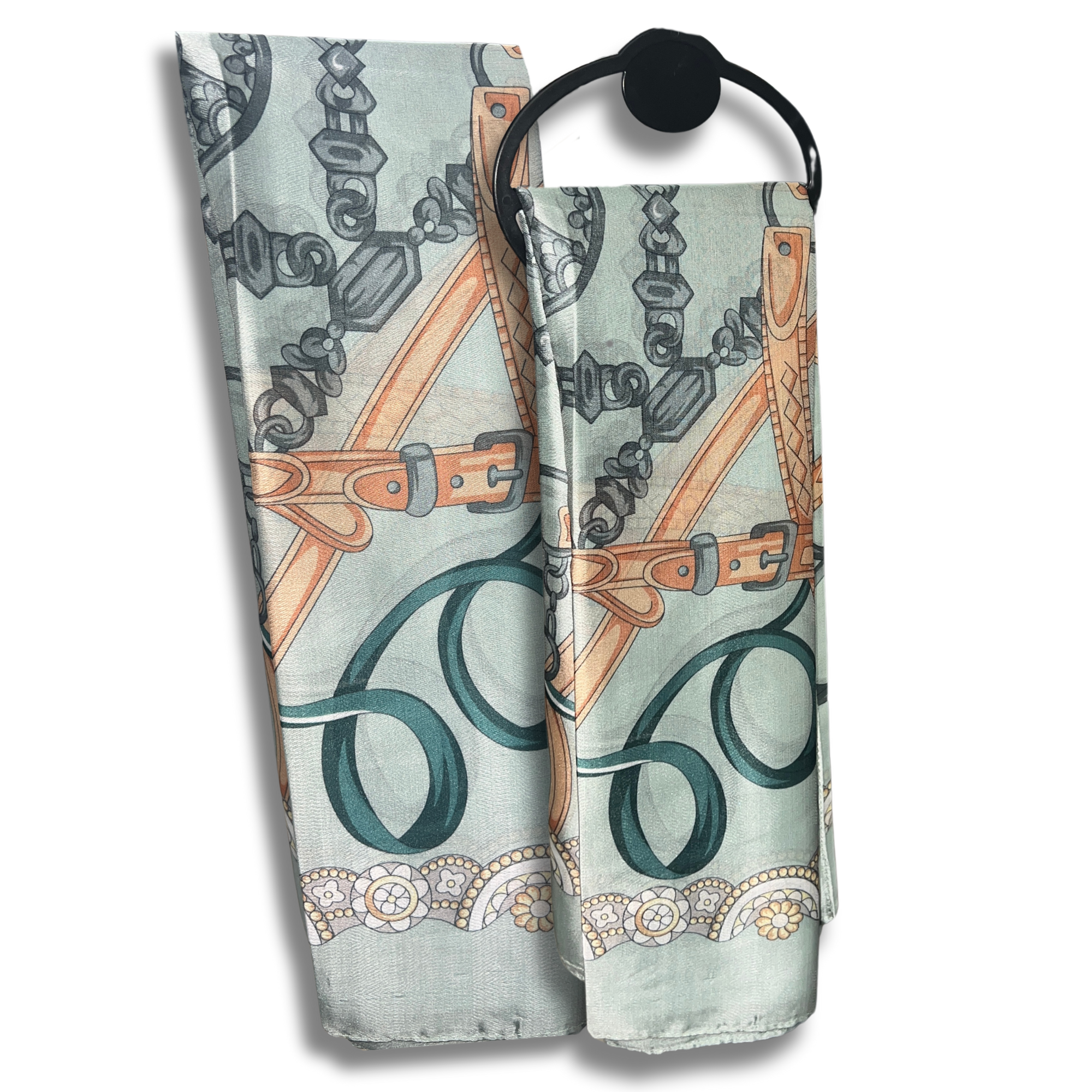 Equestrian Chain Print Silk Hijab - Classic Style