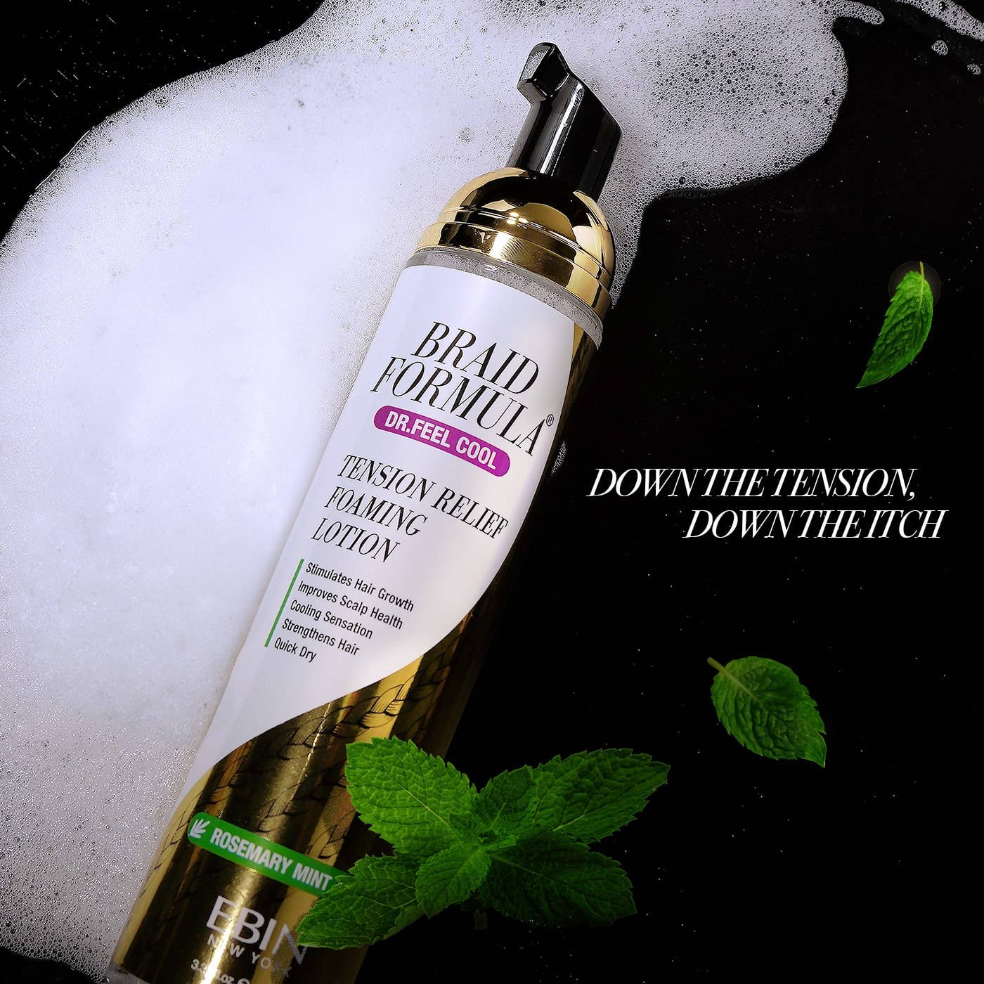Dr. Feel Cool Tension Relief Foaming Lotion - Rosemary Mint + Biotin (100ML)