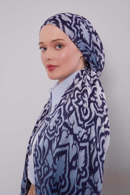 Ikat Mirage Ombré Modal Hijab Lite – Soft Lightweight Scarf
