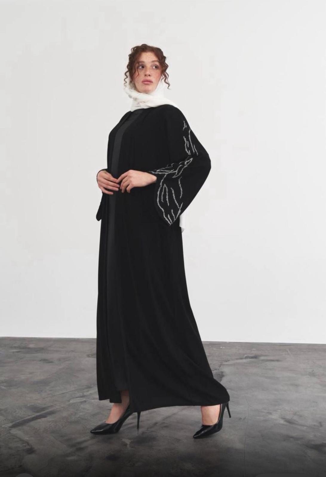 Luxury Black Jewel Abaya Dress