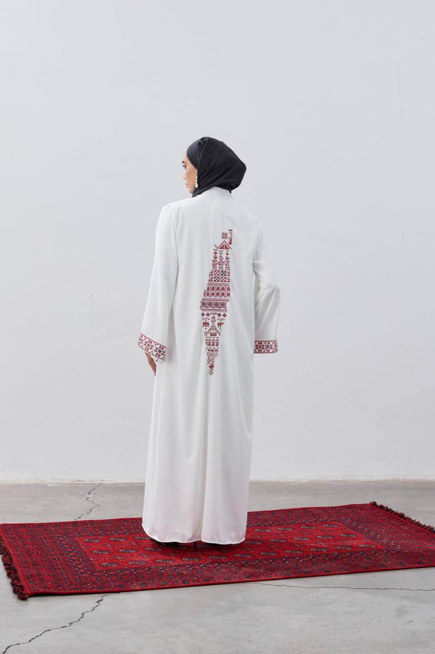Palestine Map Modest Open Abaya