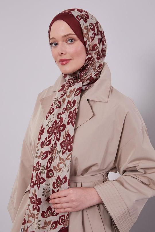 Organic Fleur-Print Remie Hijab – Soft Eco Cotton / Viscose Shawl