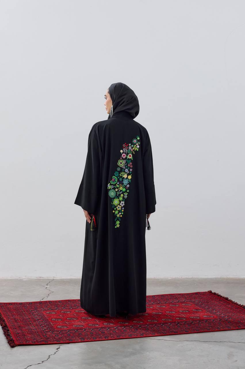 Palestine Map Modest Open Abaya