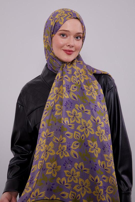 Organic Fleur-Print Remie Hijab – Soft Eco Cotton / Viscose Shawl