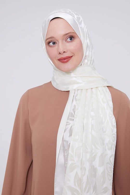 Floral Pattern Deluxe Devore Hijab/Shawl – Elegant Lightweight Scarf