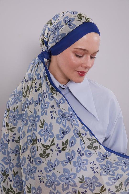Organic Fleur-Print Remie Hijab – Soft Eco Cotton / Viscose Shawl