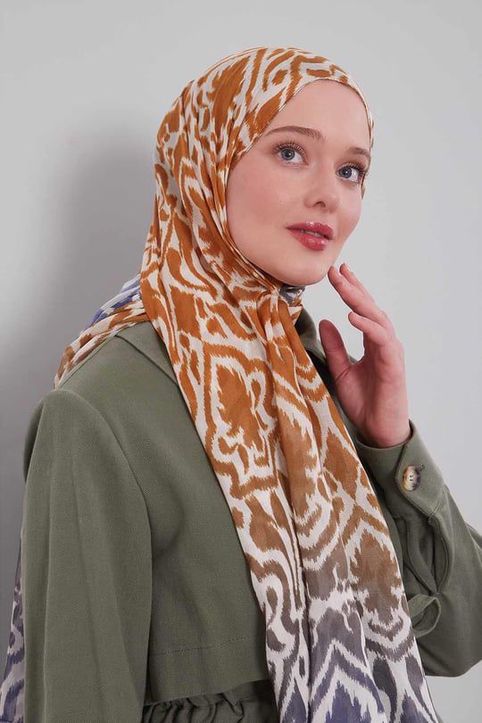 Ikat Mirage Ombré Modal Hijab Lite – Soft Lightweight Scarf