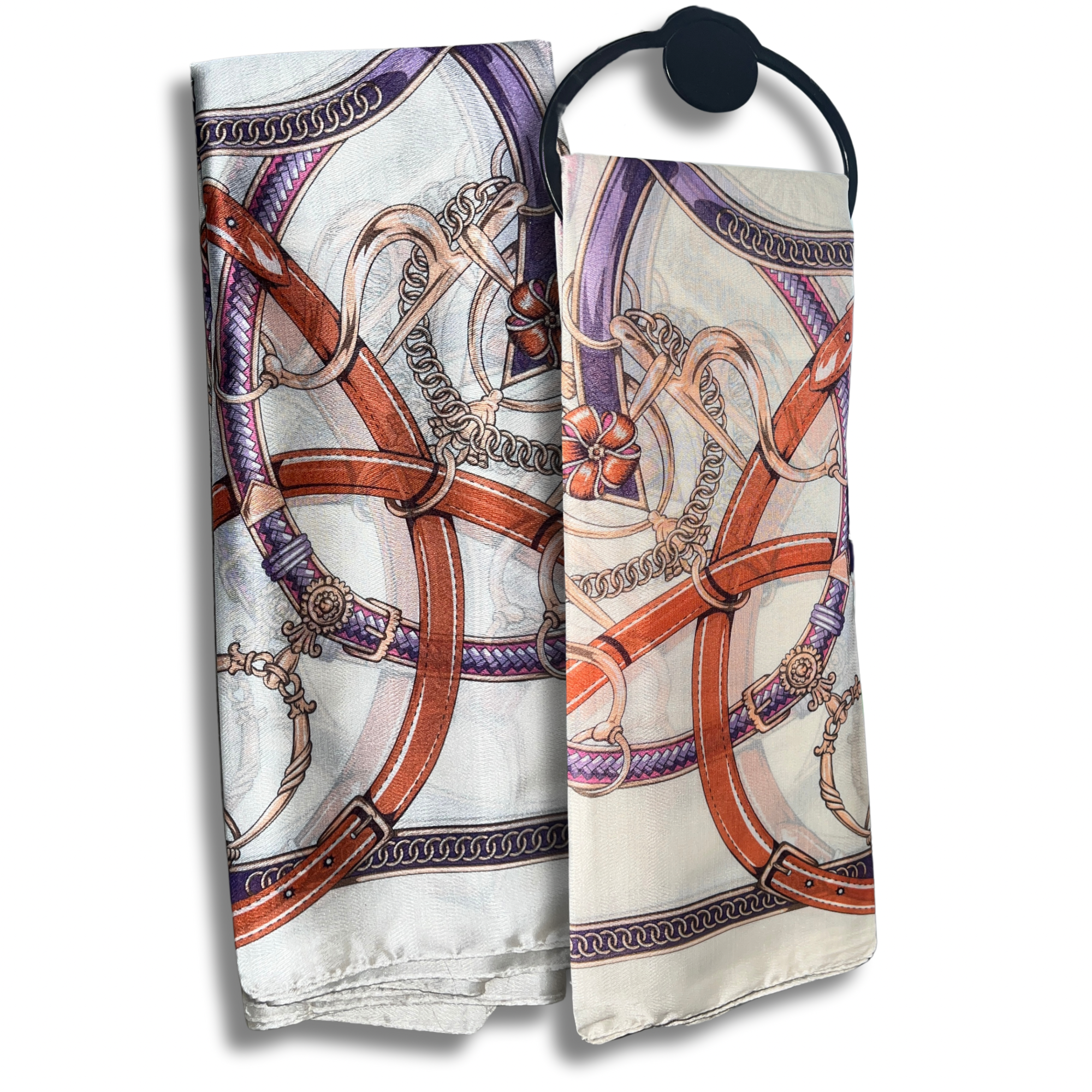 Equestrian Chain Print Silk Hijab - Classic Style