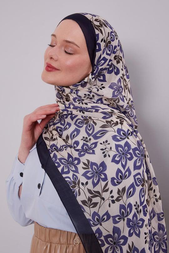 Organic Fleur-Print Remie Hijab – Soft Eco Cotton / Viscose Shawl