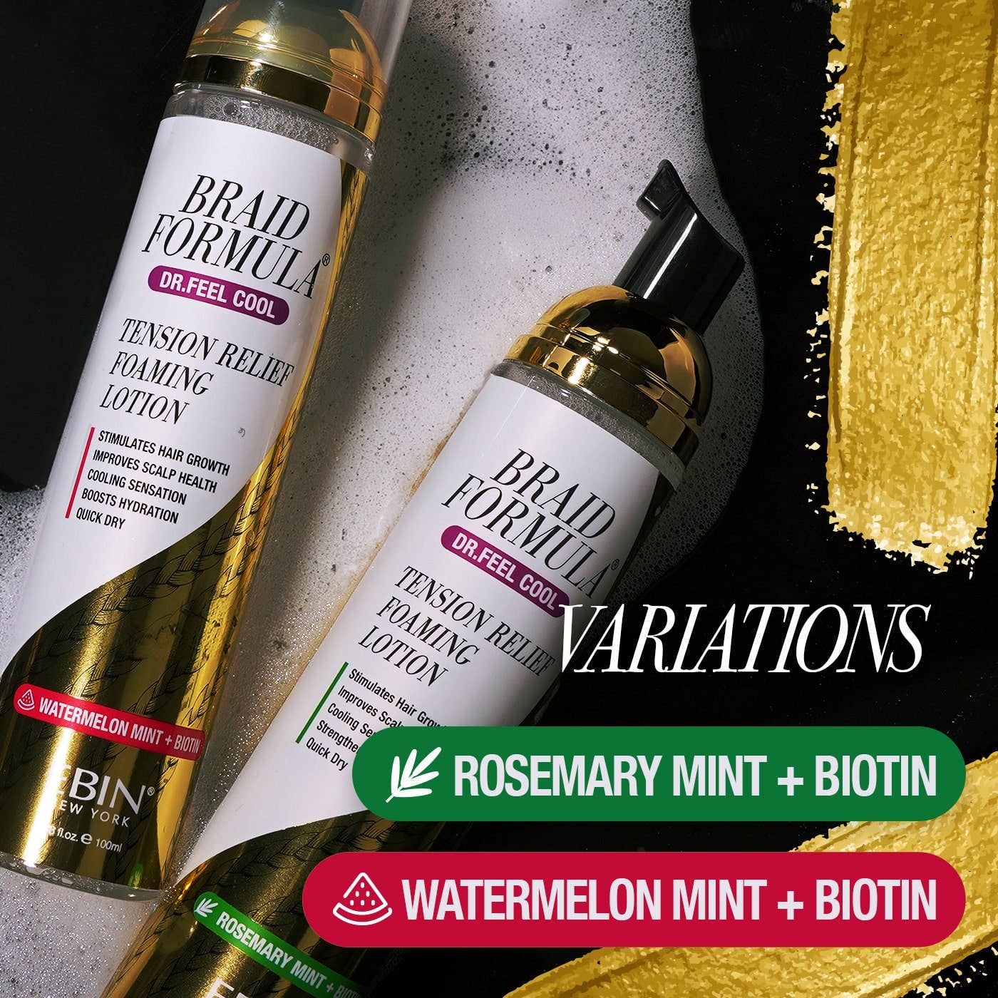 Dr. Feel Cool Tension Relief Foaming Lotion - Watermelon Mint + Biotin (100ML)