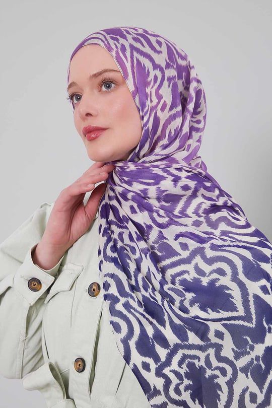 Ikat Mirage Ombré Modal Hijab Lite – Soft Lightweight Scarf
