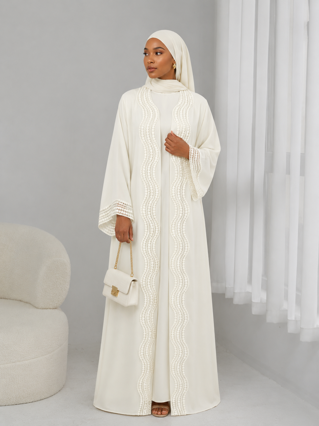 Noor Lace Abaya 2pcs set– Elegant Modest Maxi Dress for Women