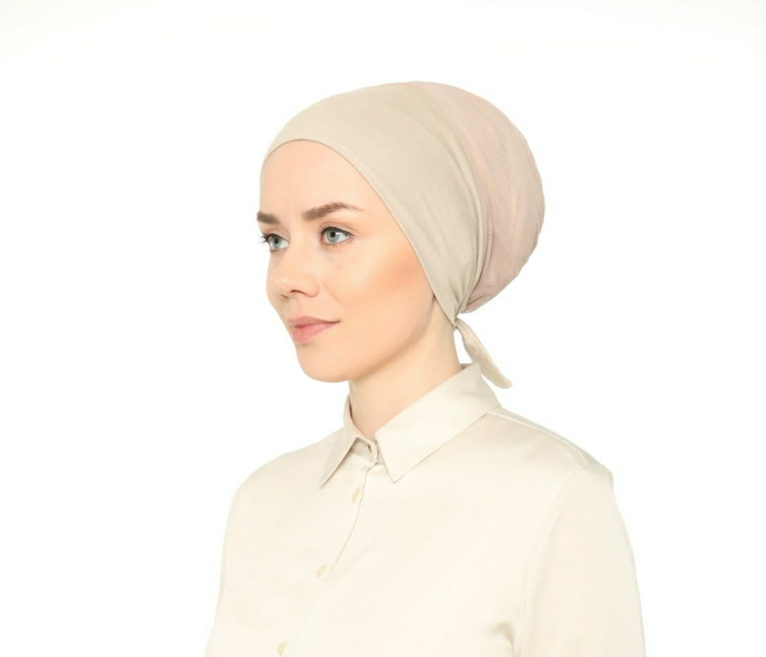 Mesh Tie-back Hijab Under cap