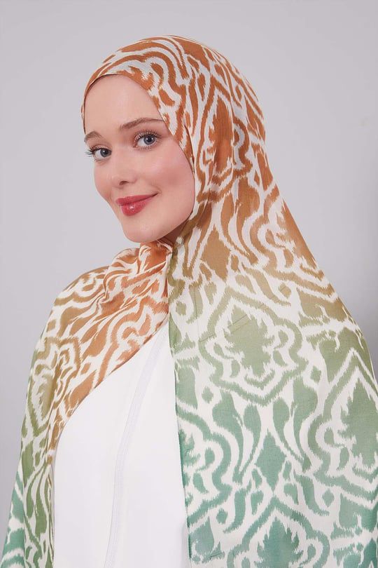 Ikat Mirage Ombré Modal Hijab Lite – Soft Lightweight Scarf