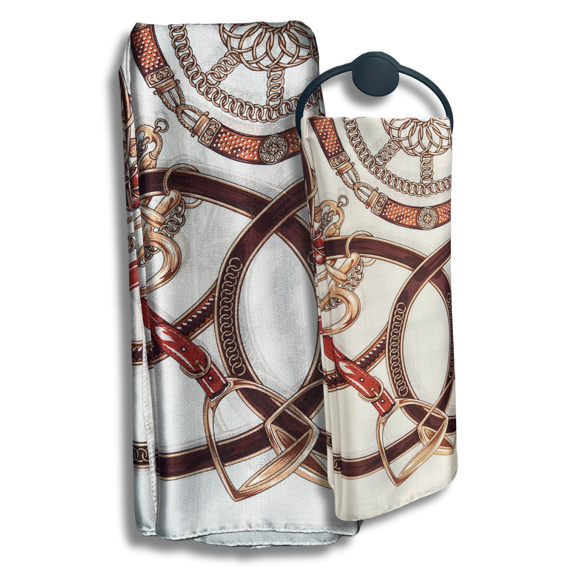 Chain pattern silk hijab