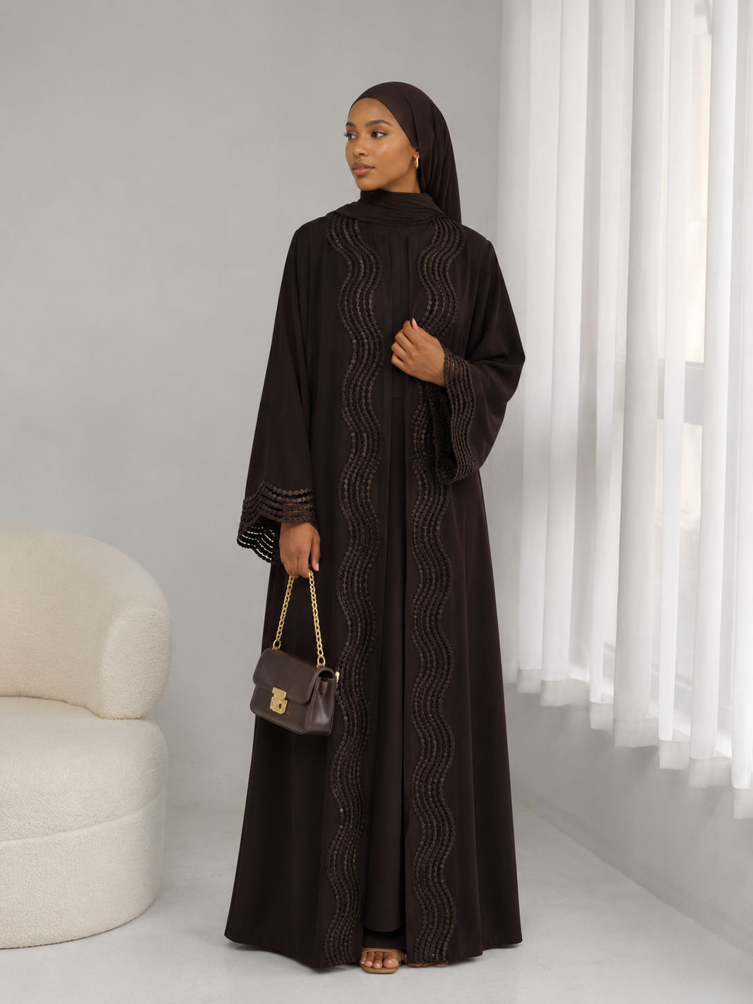 Noor Lace Abaya 2pcs set– Elegant Modest Maxi Dress for Women