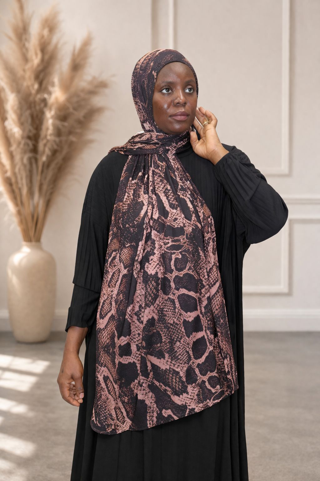 Printed Jersey Hijab – Soft Stretch Everyday Scarf