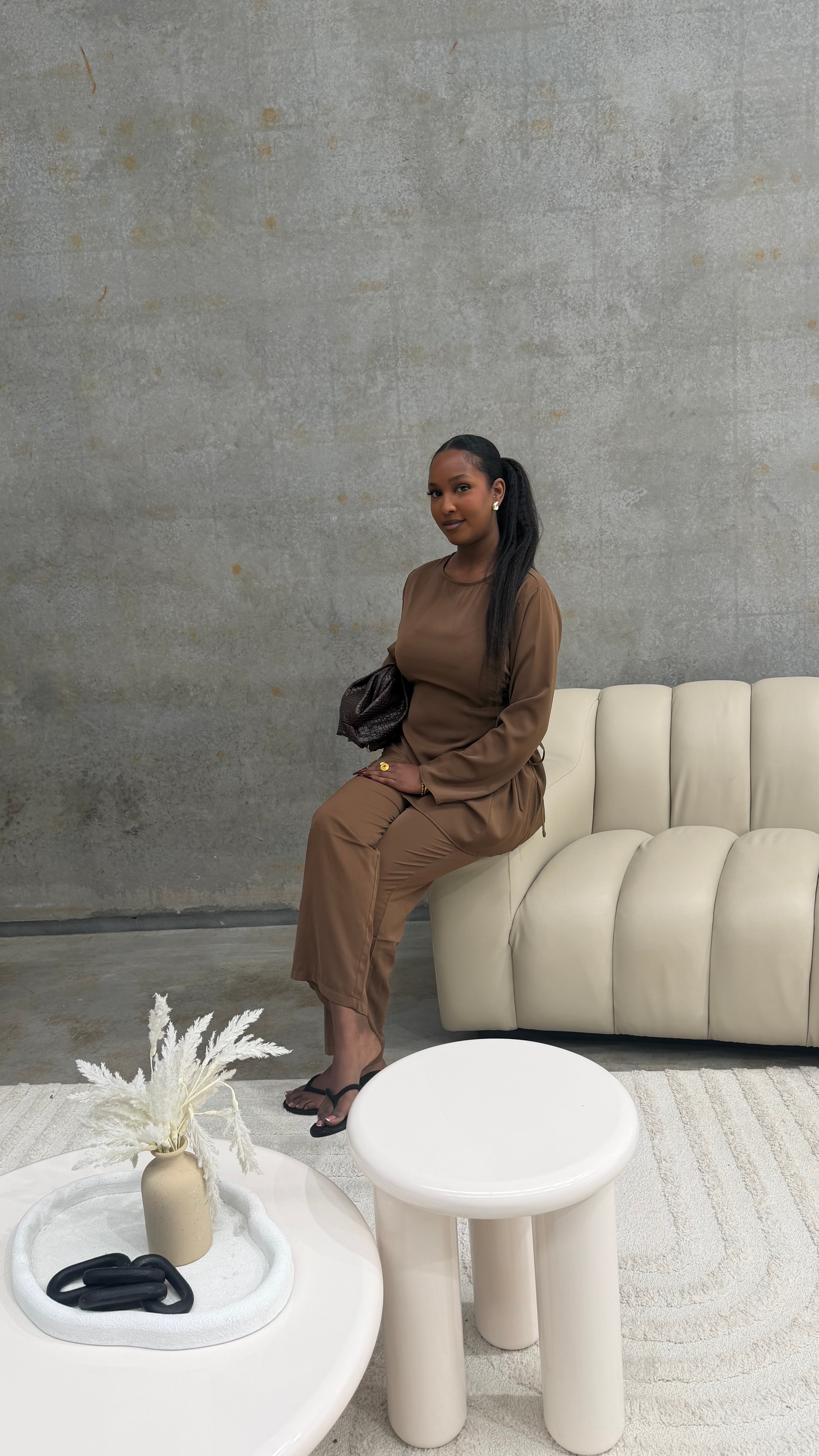 The Zahra Lace-Up Nida Pants Set