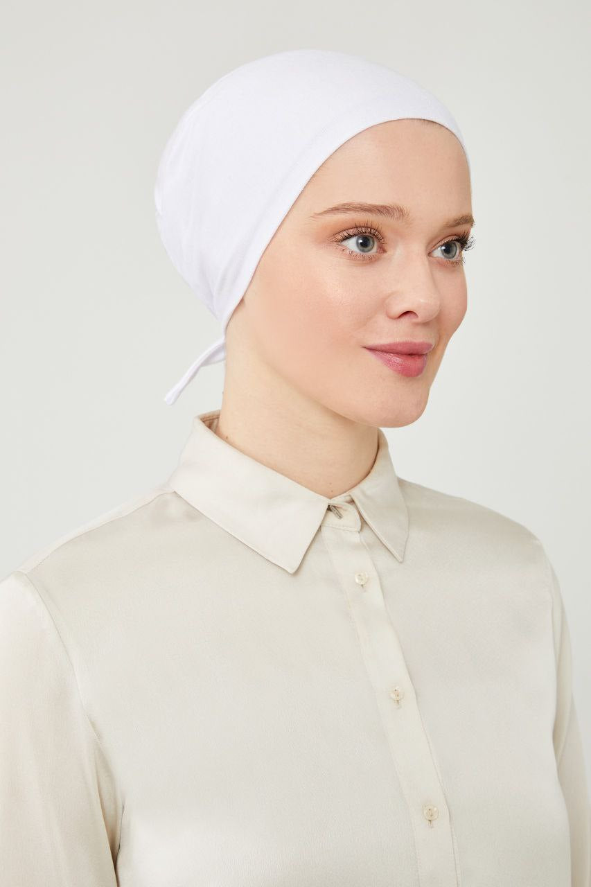 Cotton Tie-Back Hijab Under cap