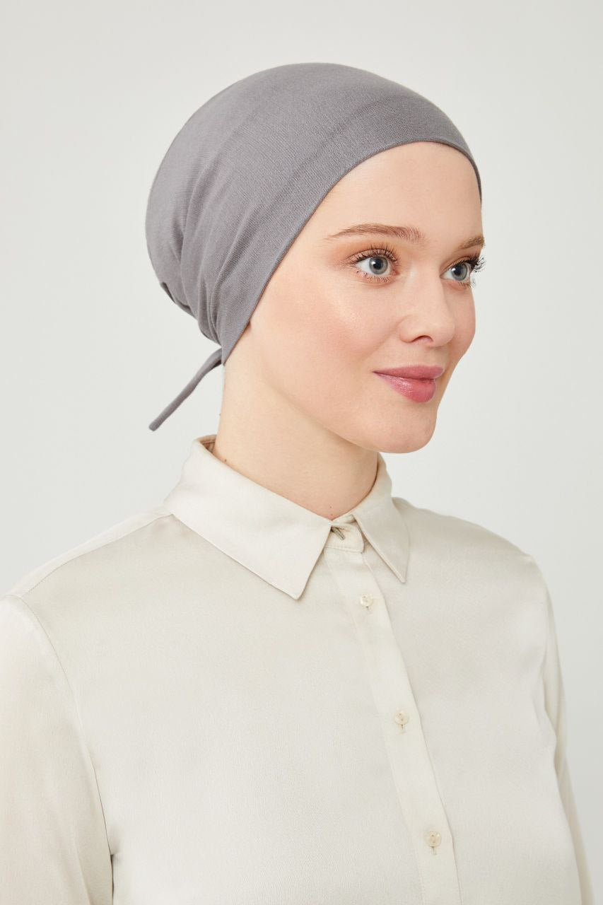 Cotton Tie-Back Hijab Under cap