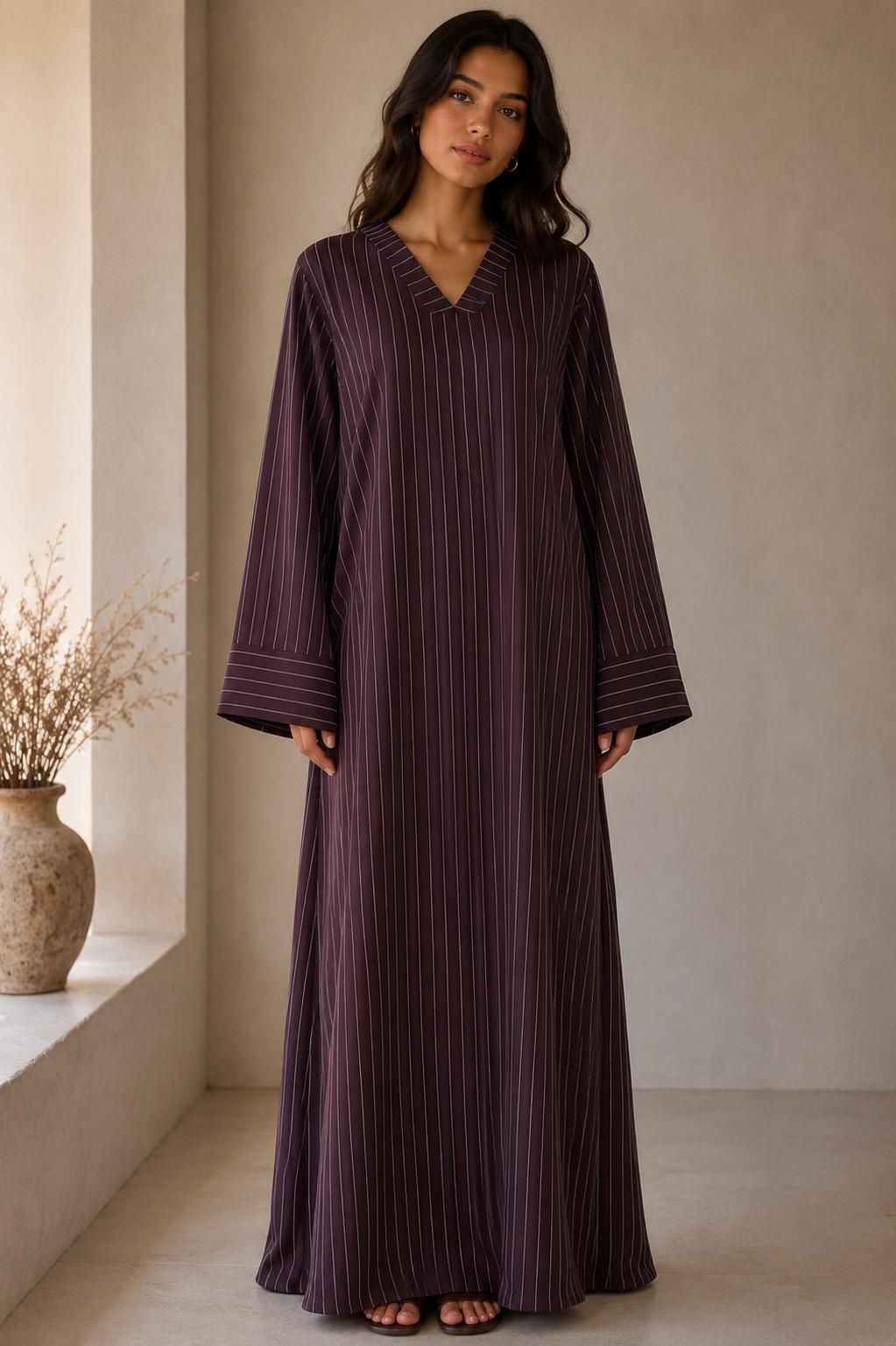 Elegant Pinstripe Abaya