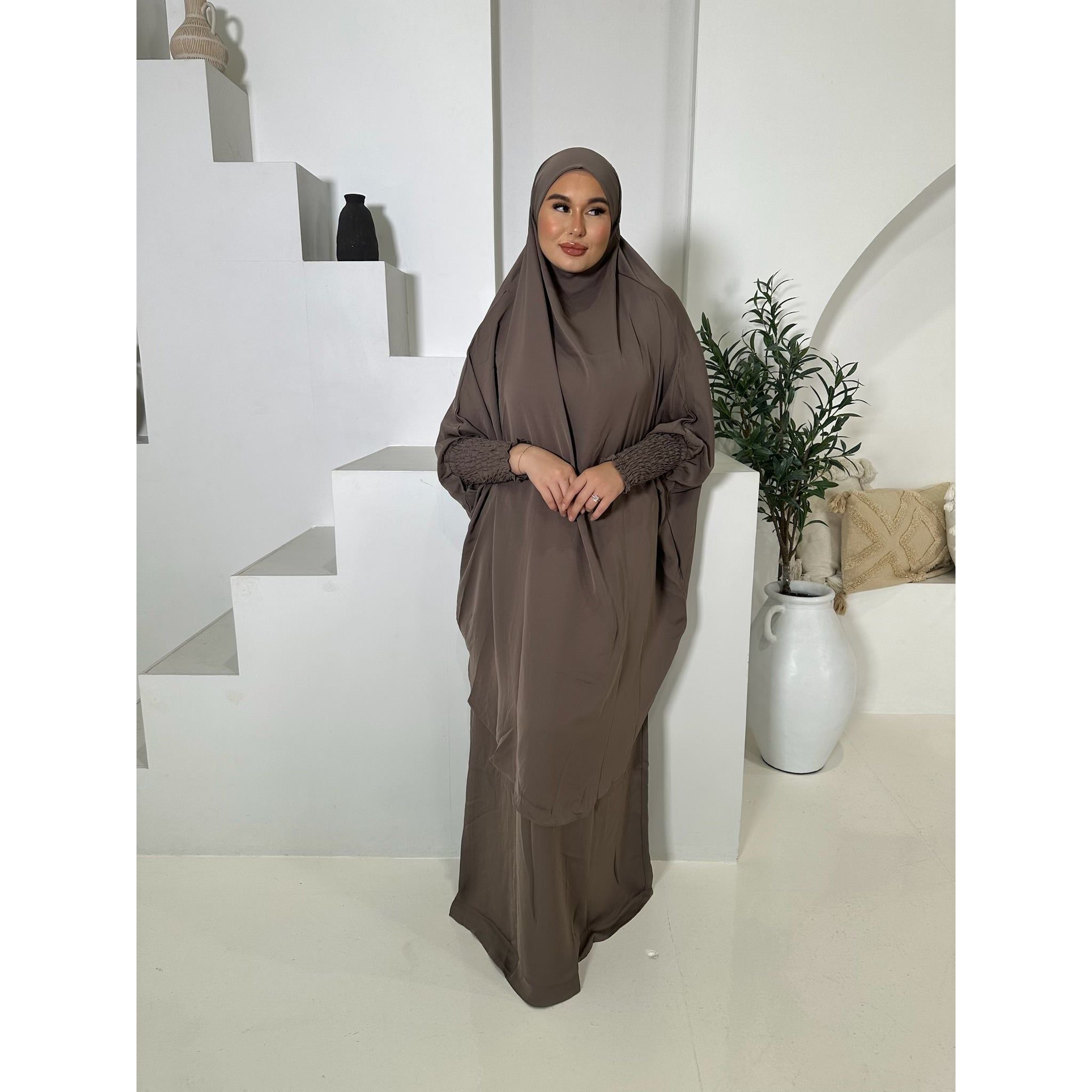 Jannah Two pieces jilbab in Hazelnut