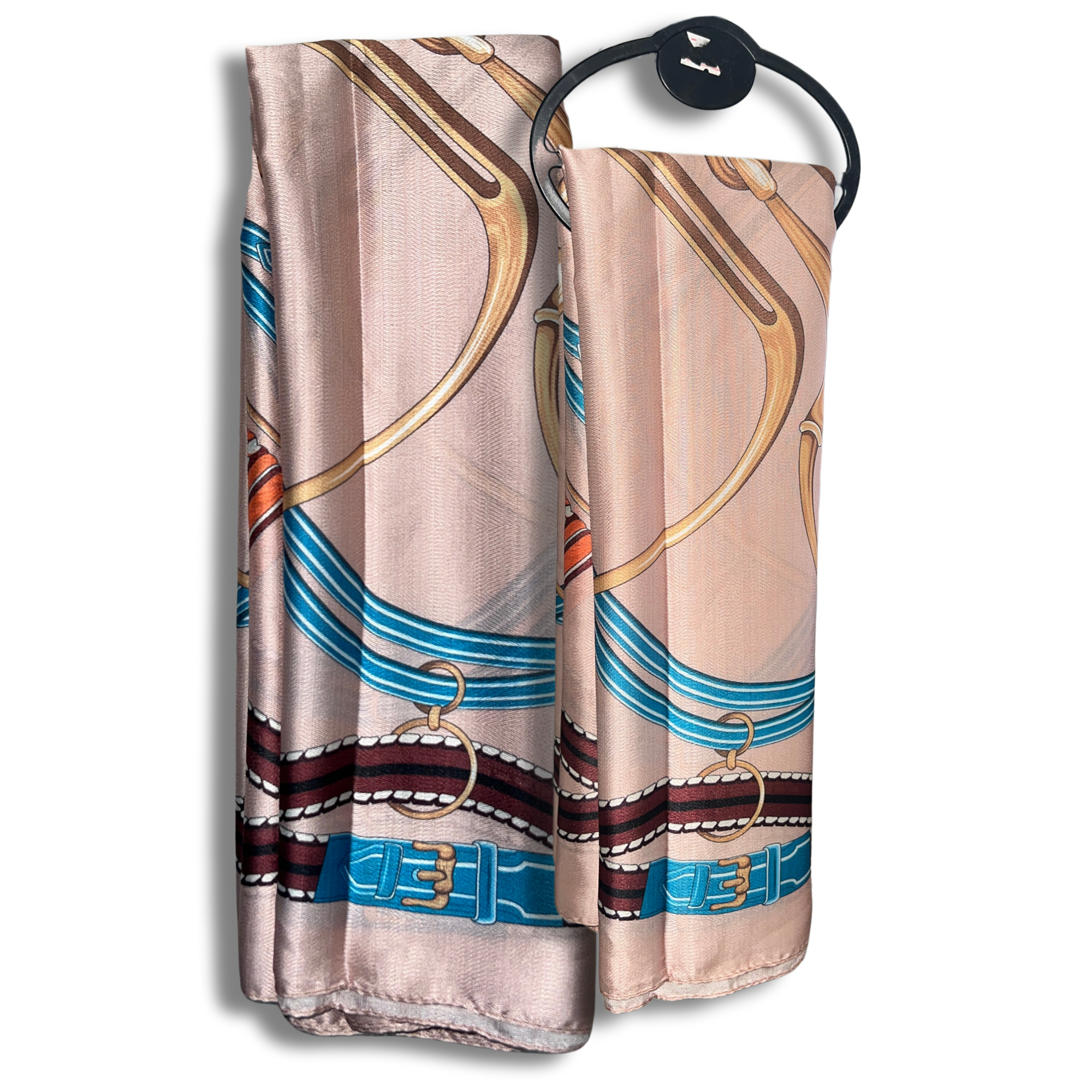 Equestrian Chain Print Silk Hijab - Classic Style