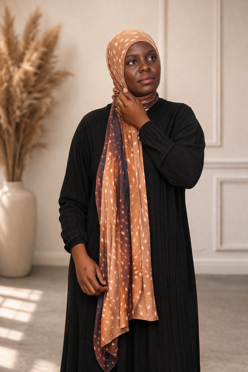 Printed Jersey Hijab – Soft Stretch Everyday Scarf
