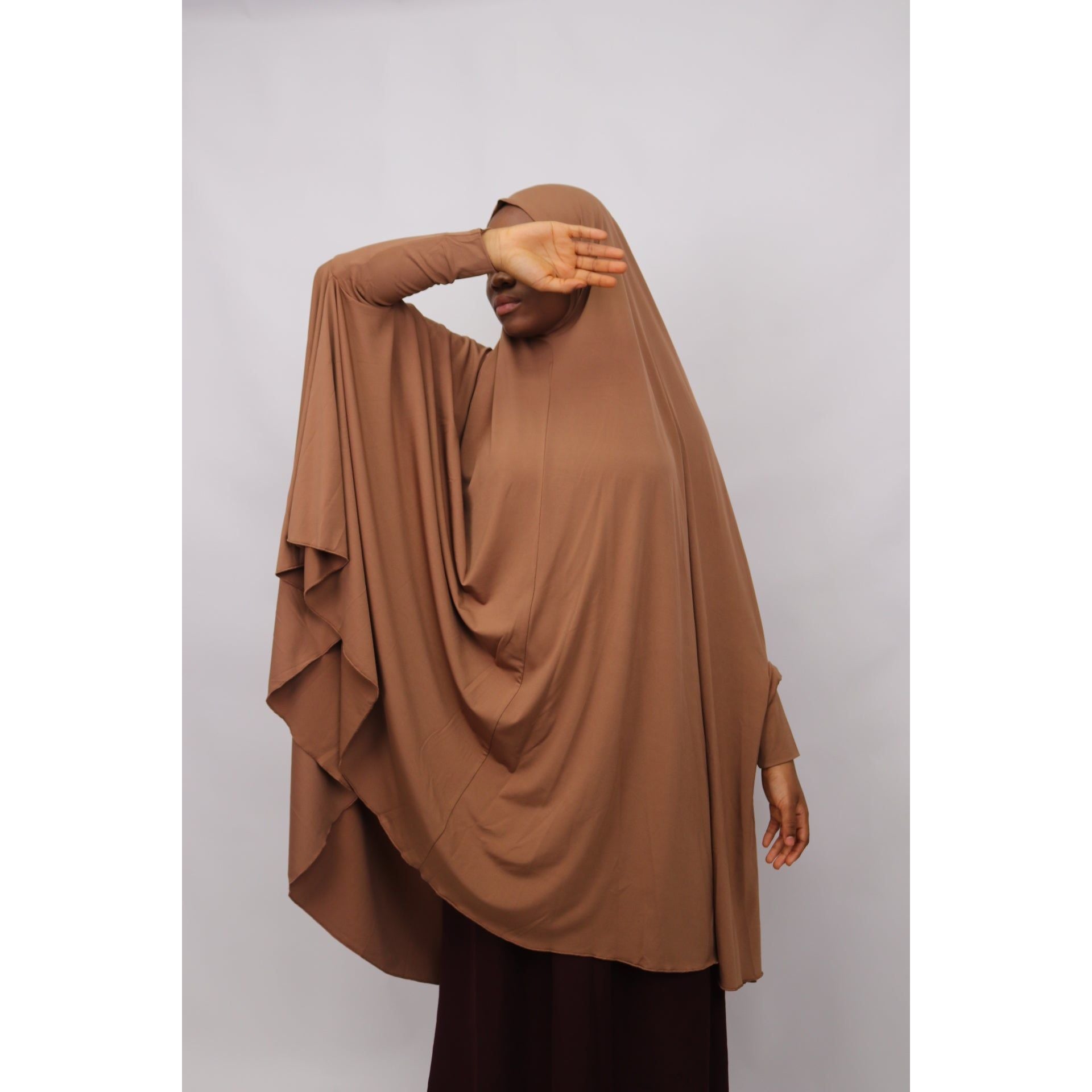 Sleeved Jilbab- Brown