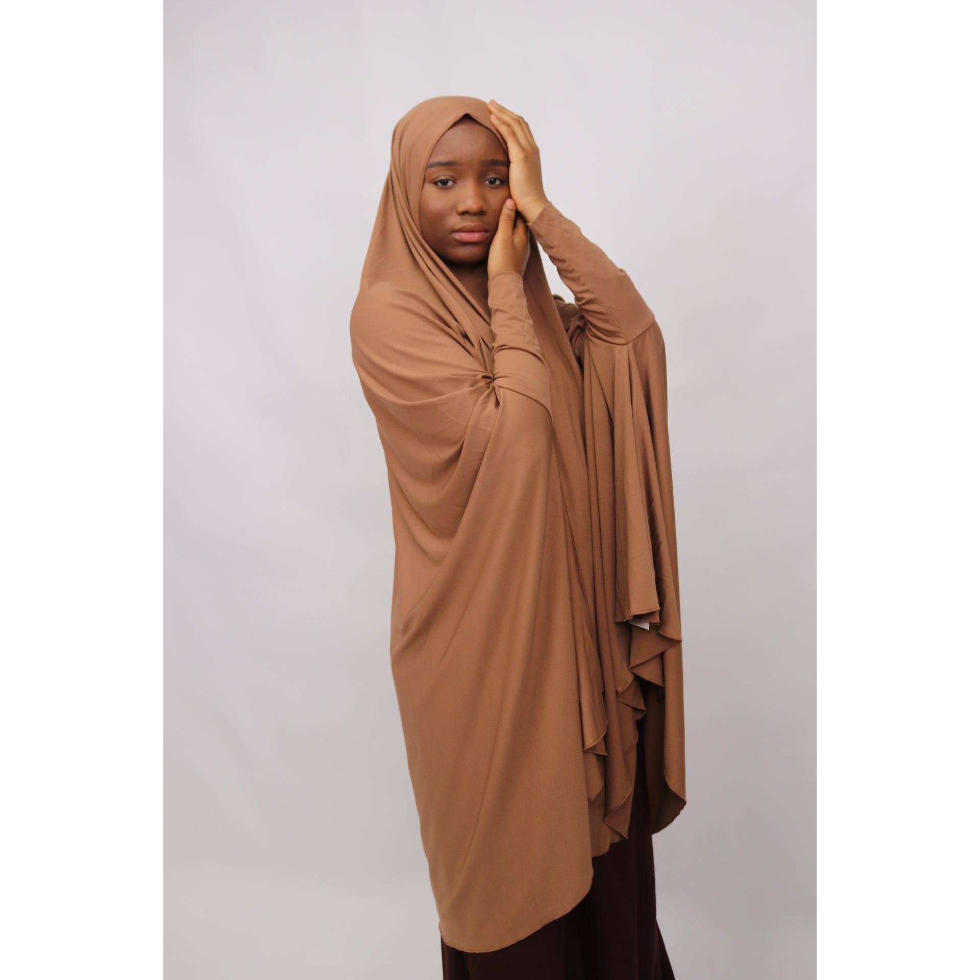 Sleeved Jilbab- Brown