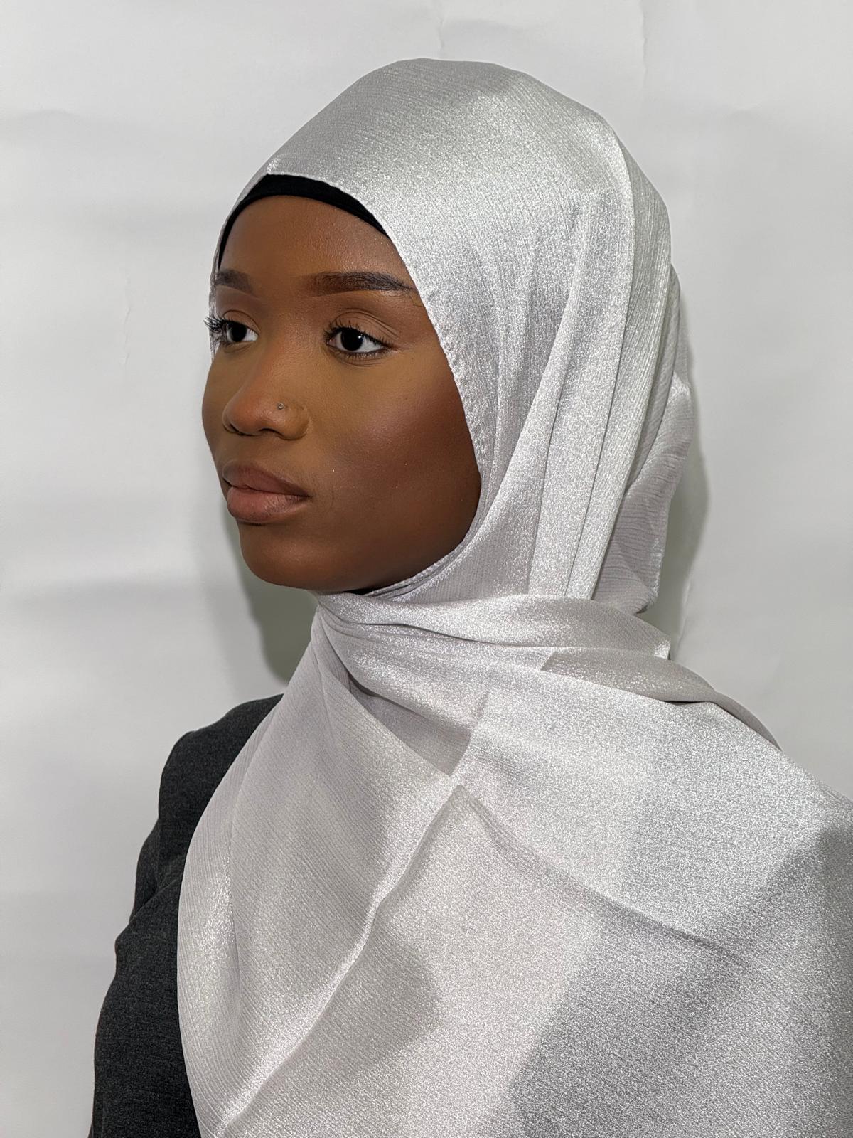 Premium Crystal Formal Hijab - Subtle Shimmer
