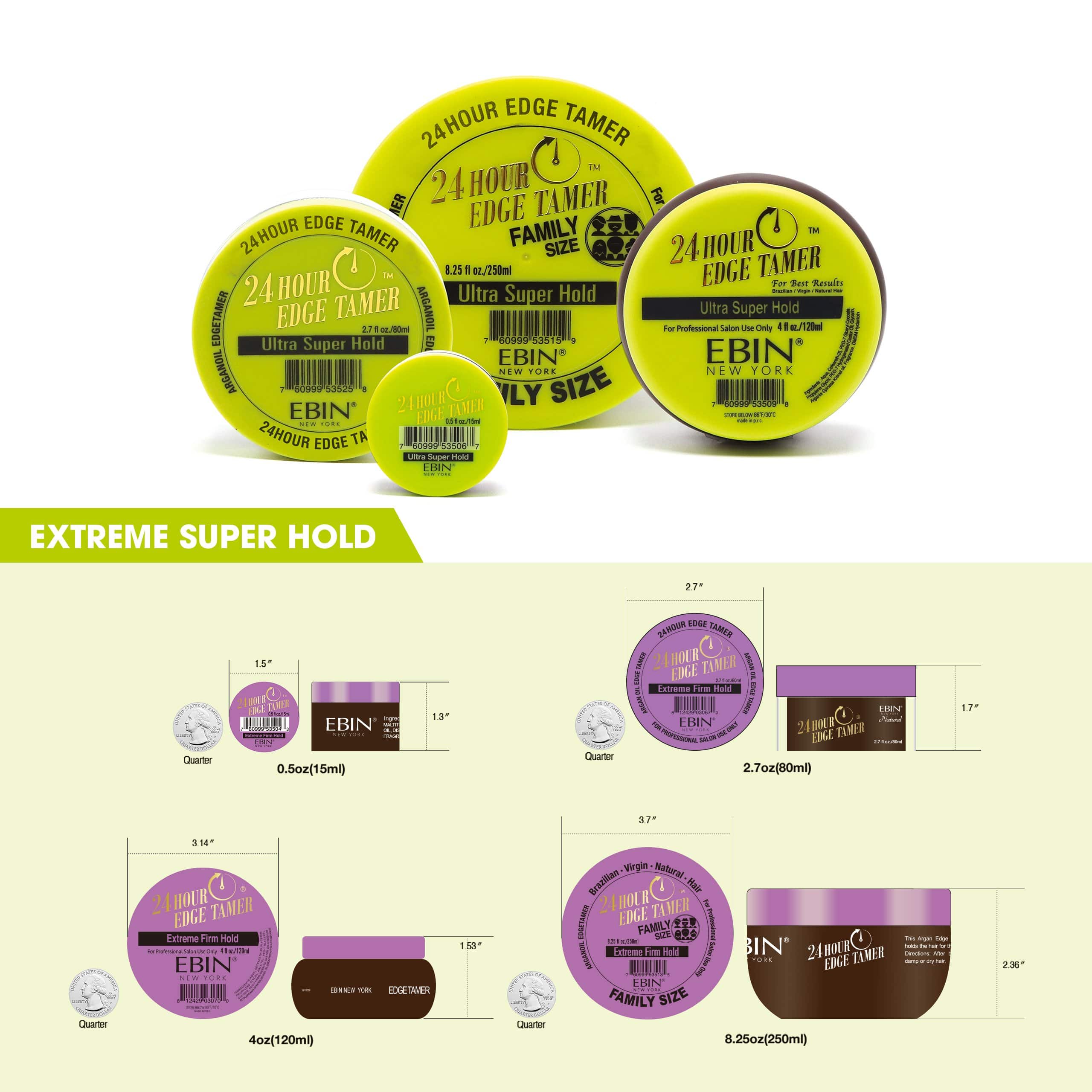 24 Hour Edge Tamer - Ultra Super Hold 8.25oz/ 250ml