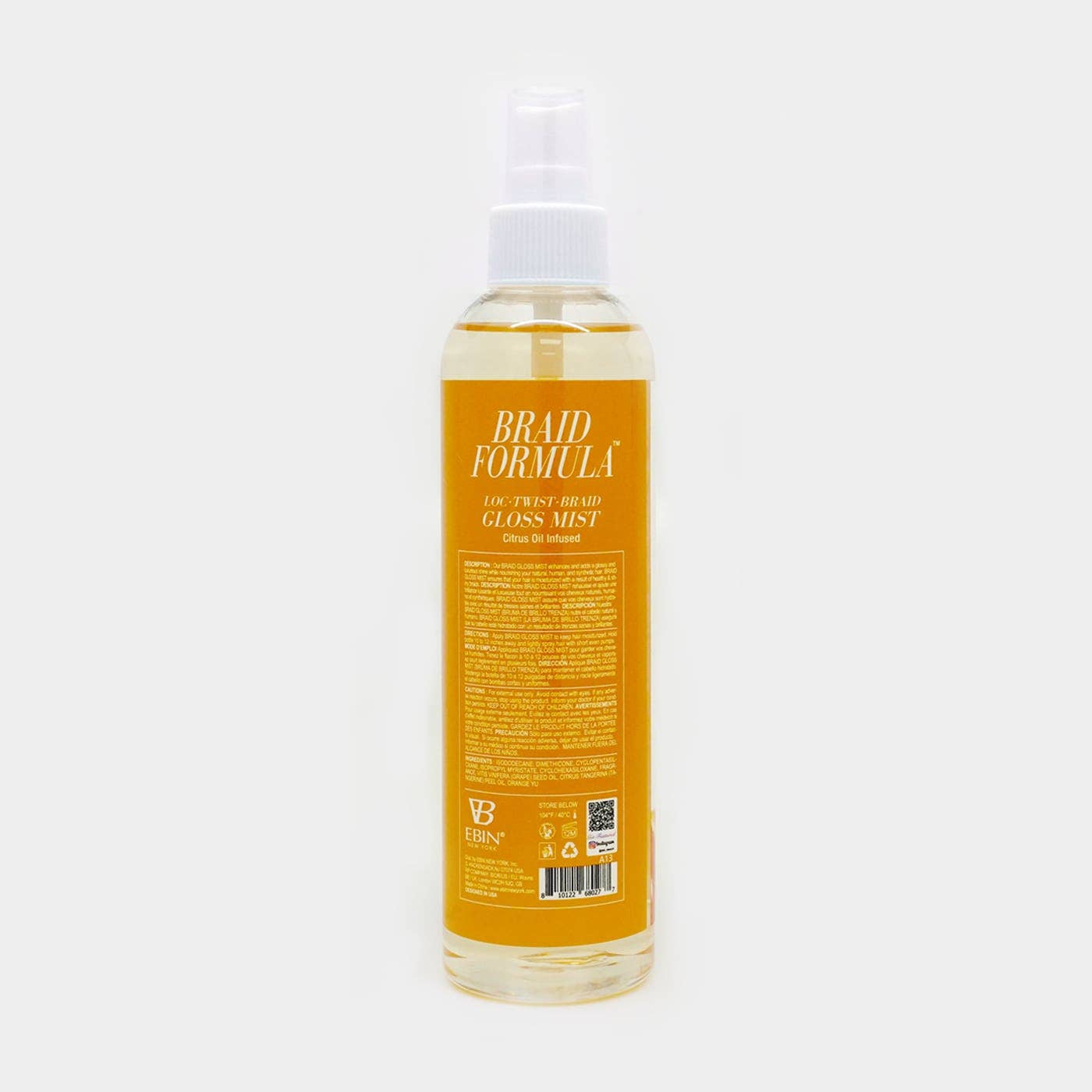 BRAID FORMULA LOC. TWIST. BRAID GLOSS MIST 250ML (8OZ) - NUTRIENT