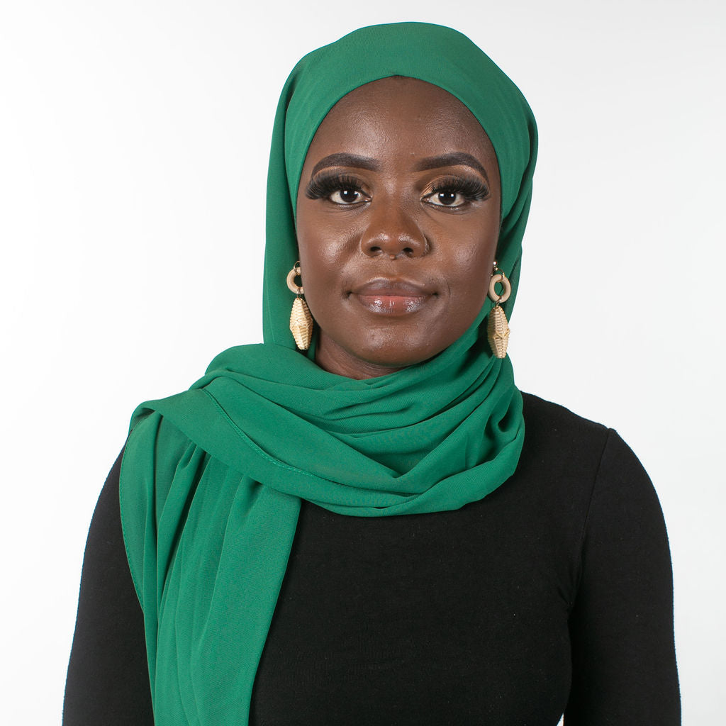 Green chiffon hijab - Somah and Mikhail