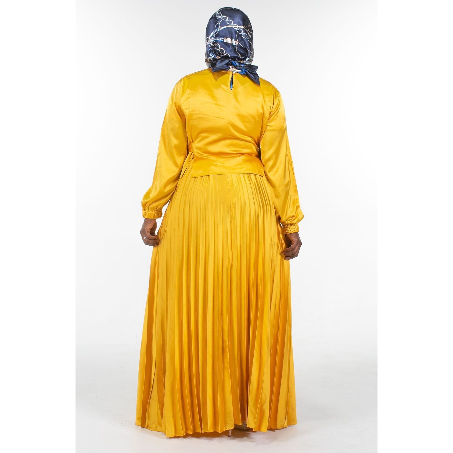 Two Pieces Yellow Pleated Dress - Somah and Mikhail