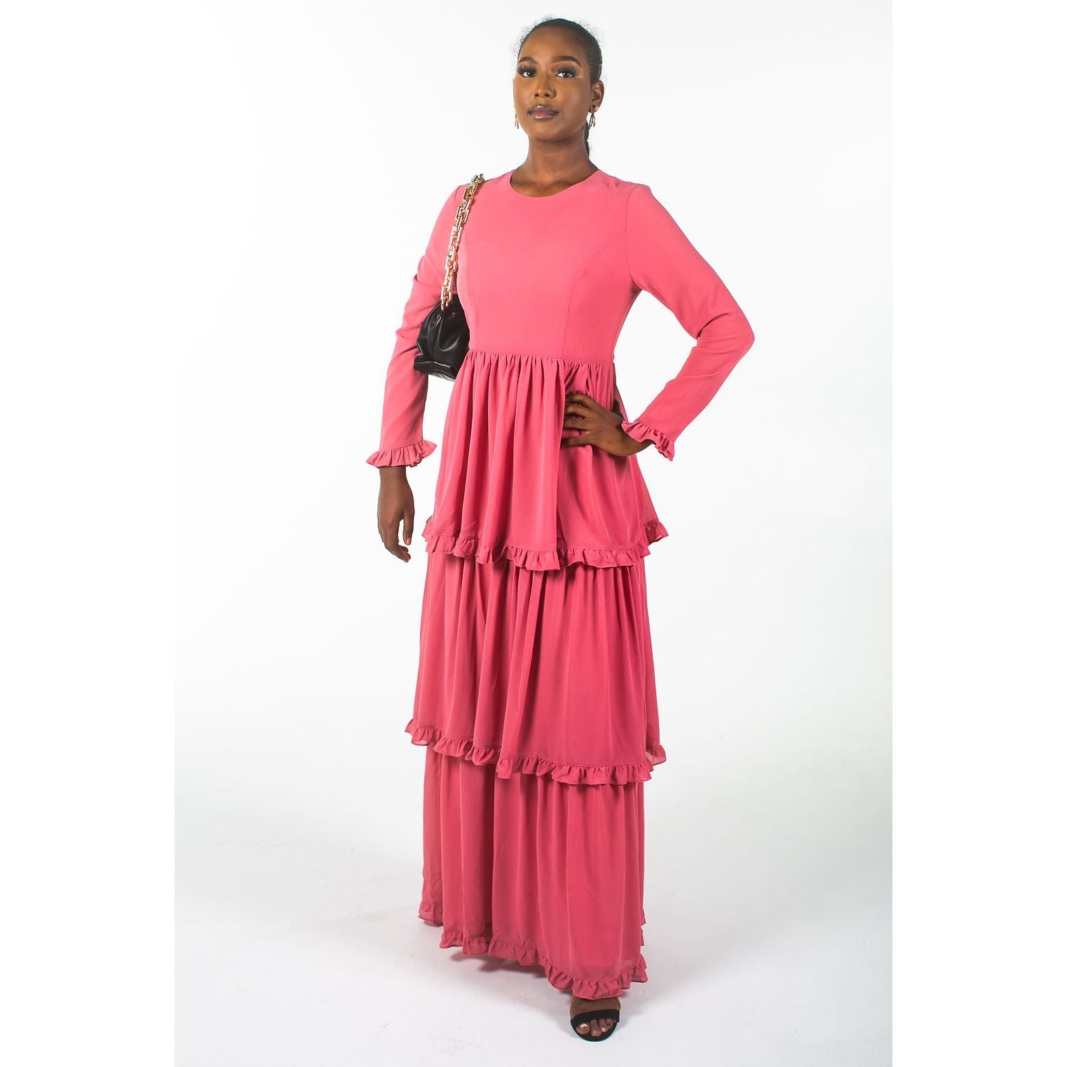 Mariam chiffon dress-pink - Somah and Mikhail