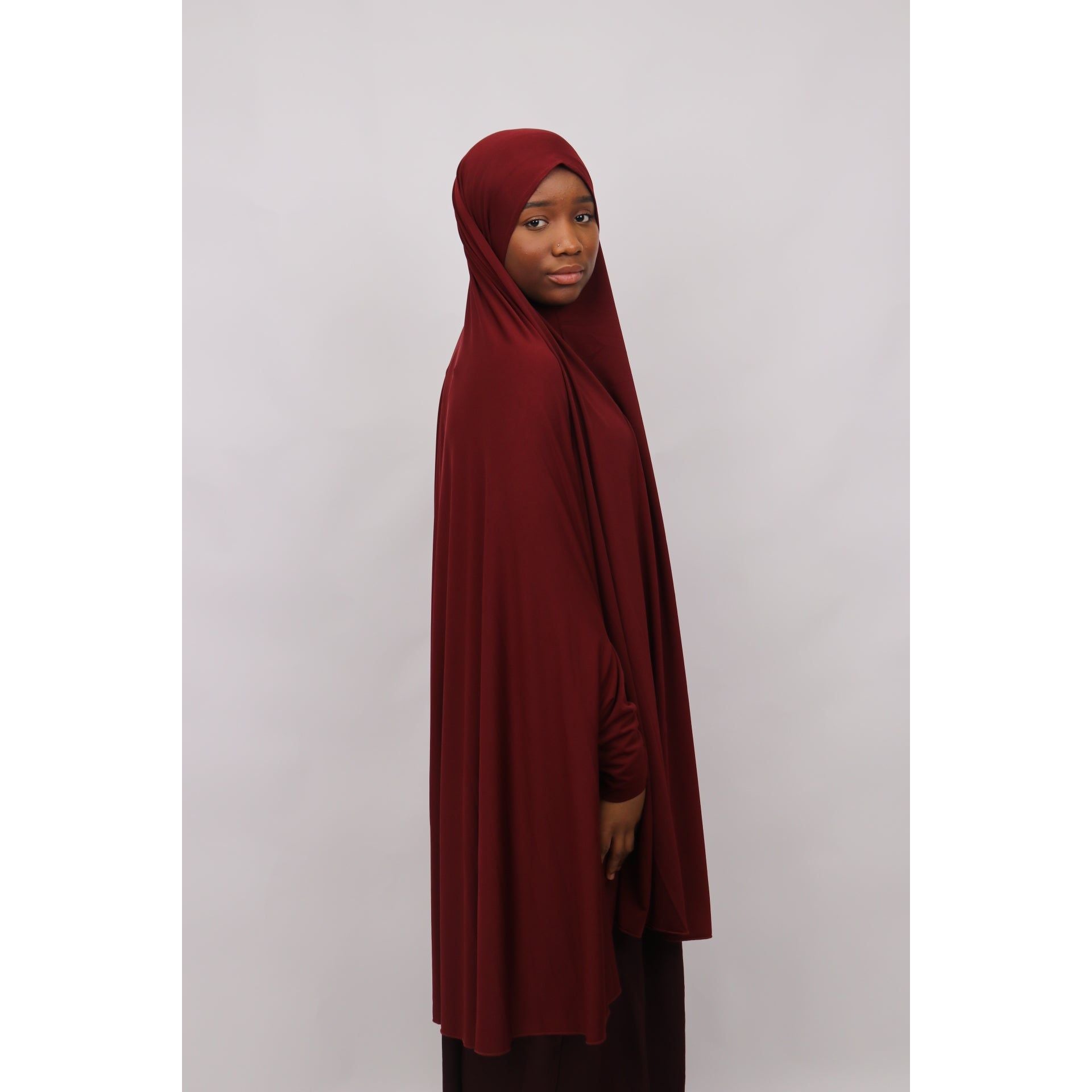 Sleeved jilbab-Maroon