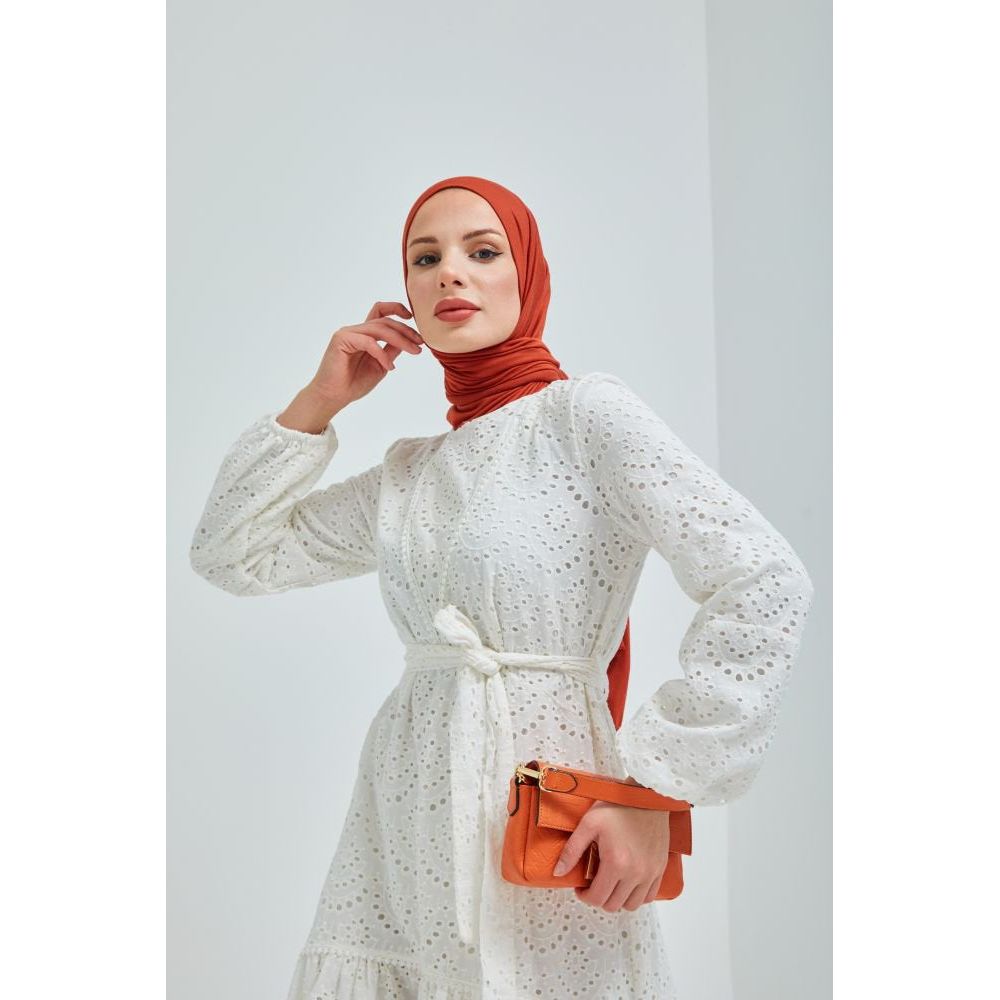White cotton lace dress