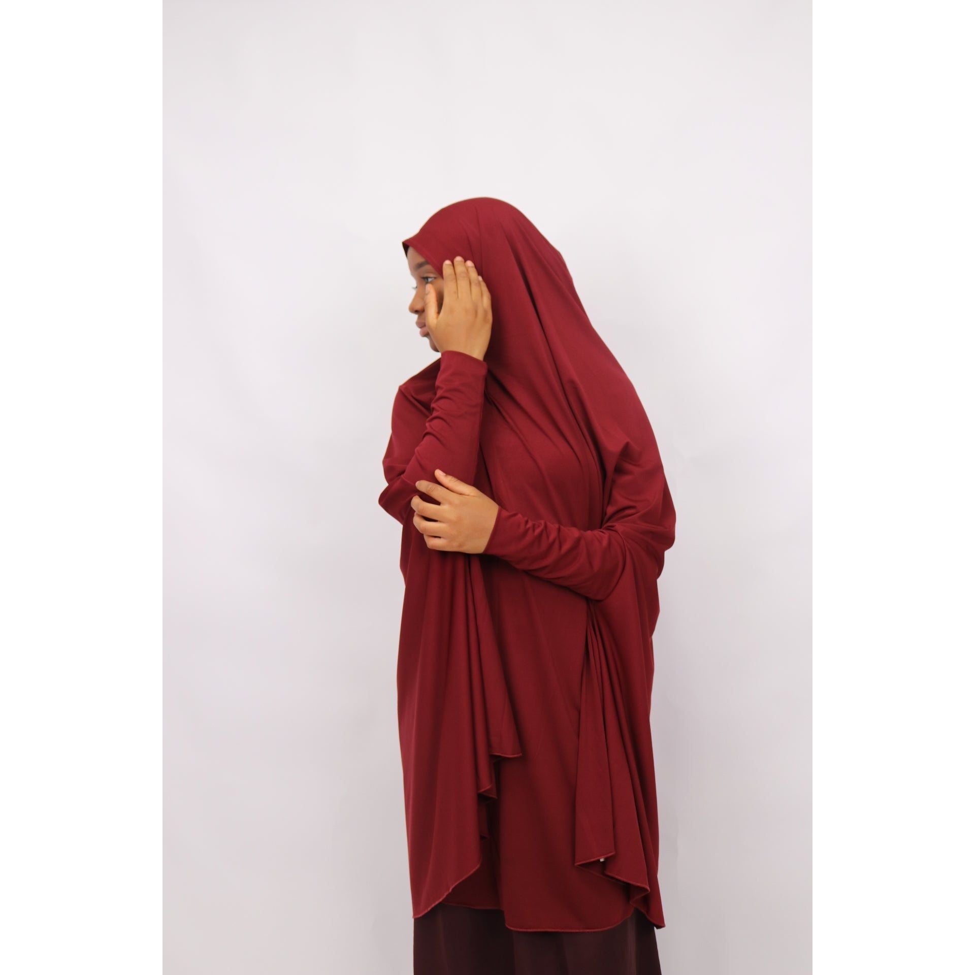 Sleeved jilbab-Maroon