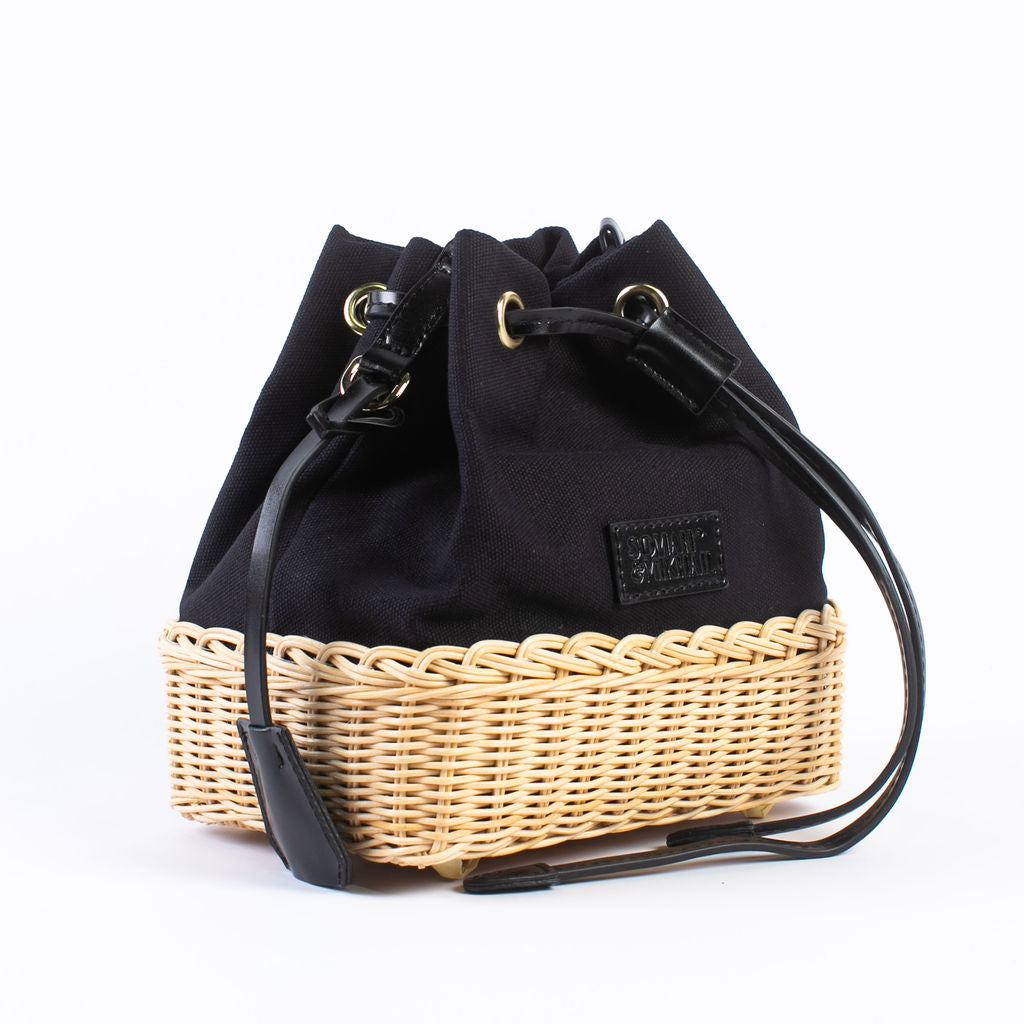 S&M Black Wicker Bag - Somah and Mikhail