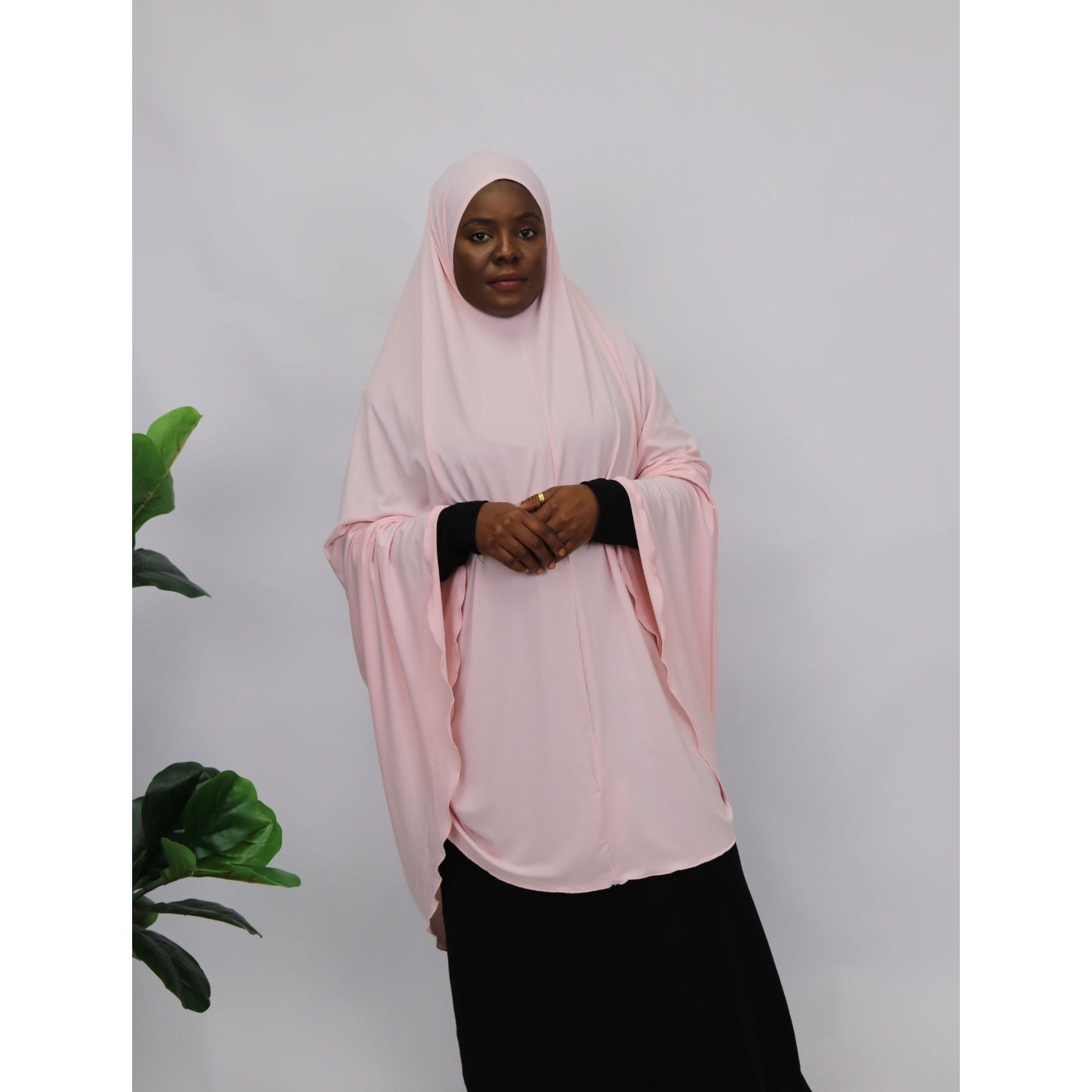 Sleeveless jilbab-baby pink