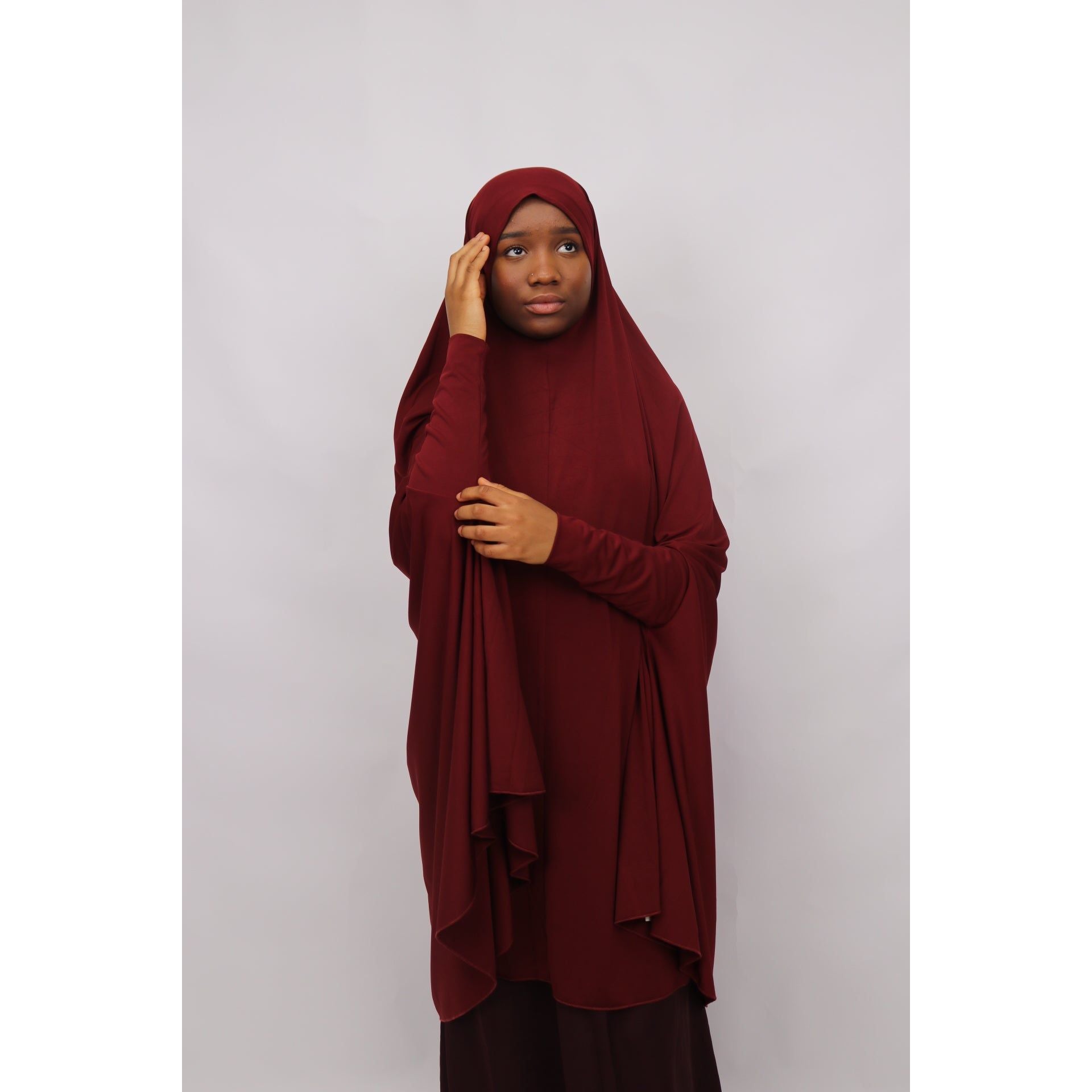 Sleeved jilbab-Maroon