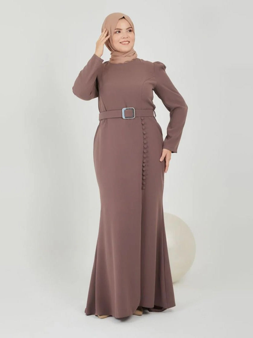 Plus size side button dress