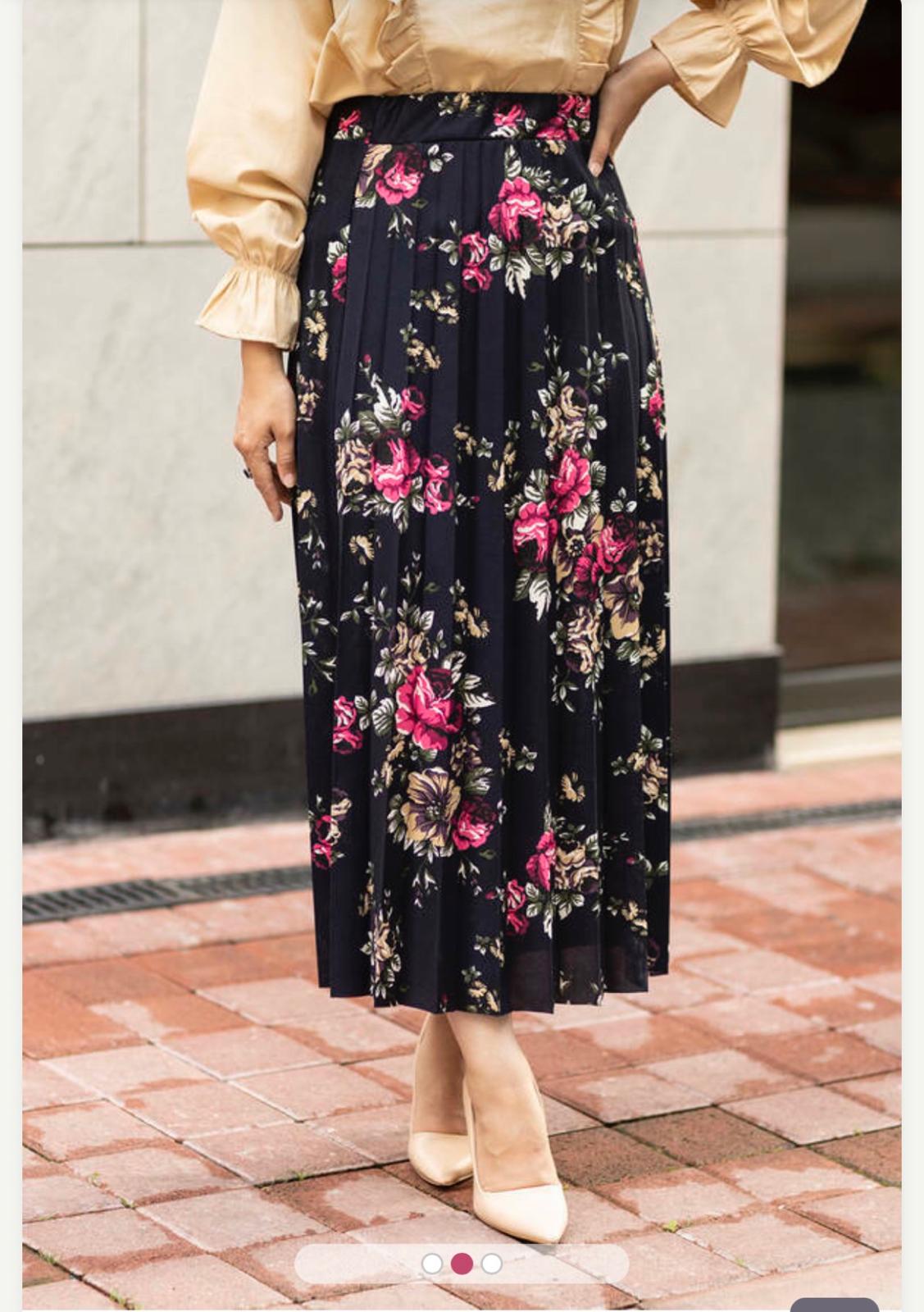 Floral Print Midi Skirt for Women