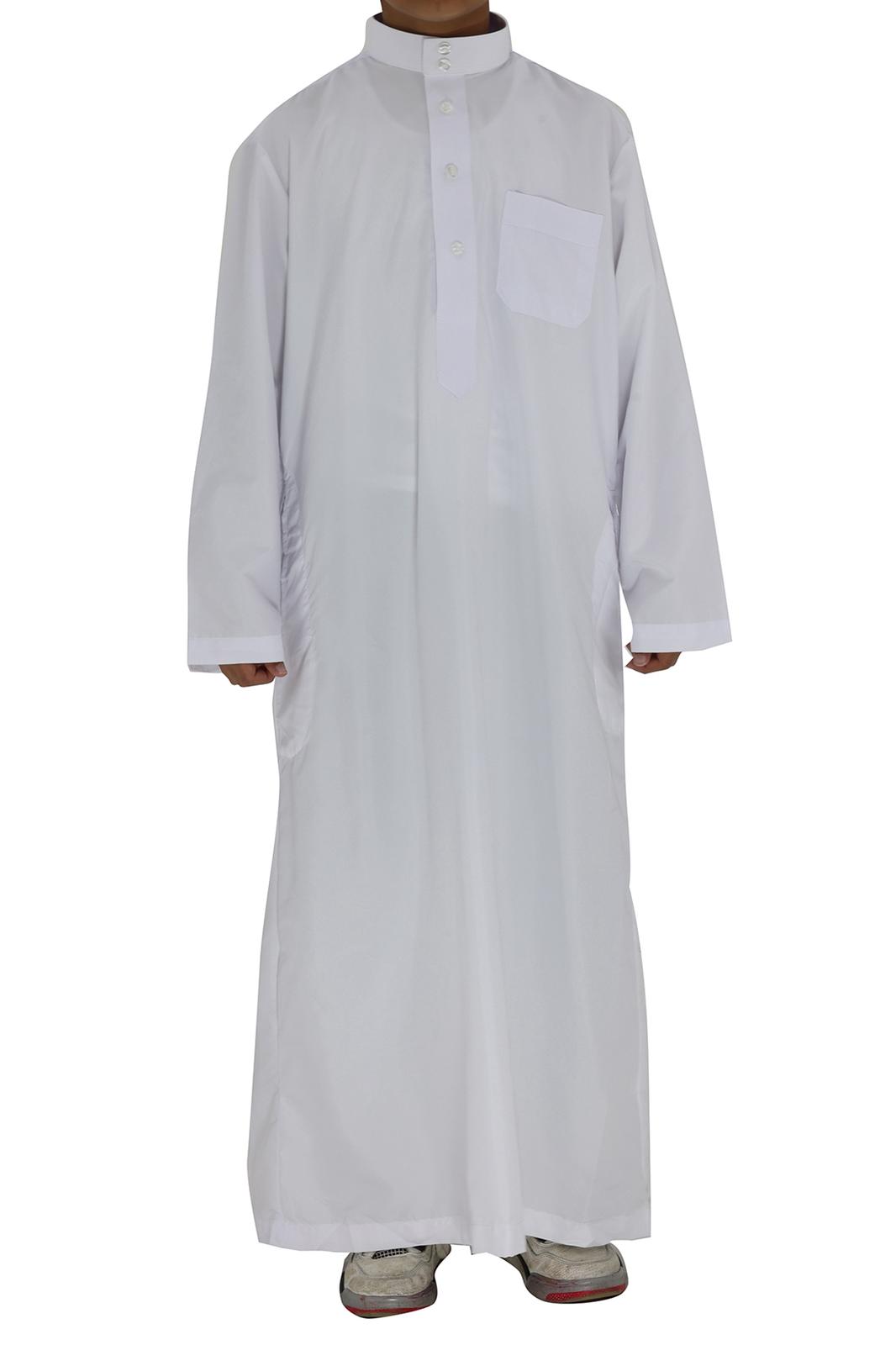 Boys White Collar Thobe – Classic Modest Islamic Wear