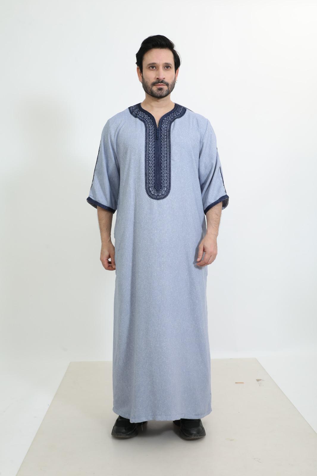 Al-Andalus Moroccan Thobe for Men | Soft Rayon Islamic Abaya | Sizes 50-60