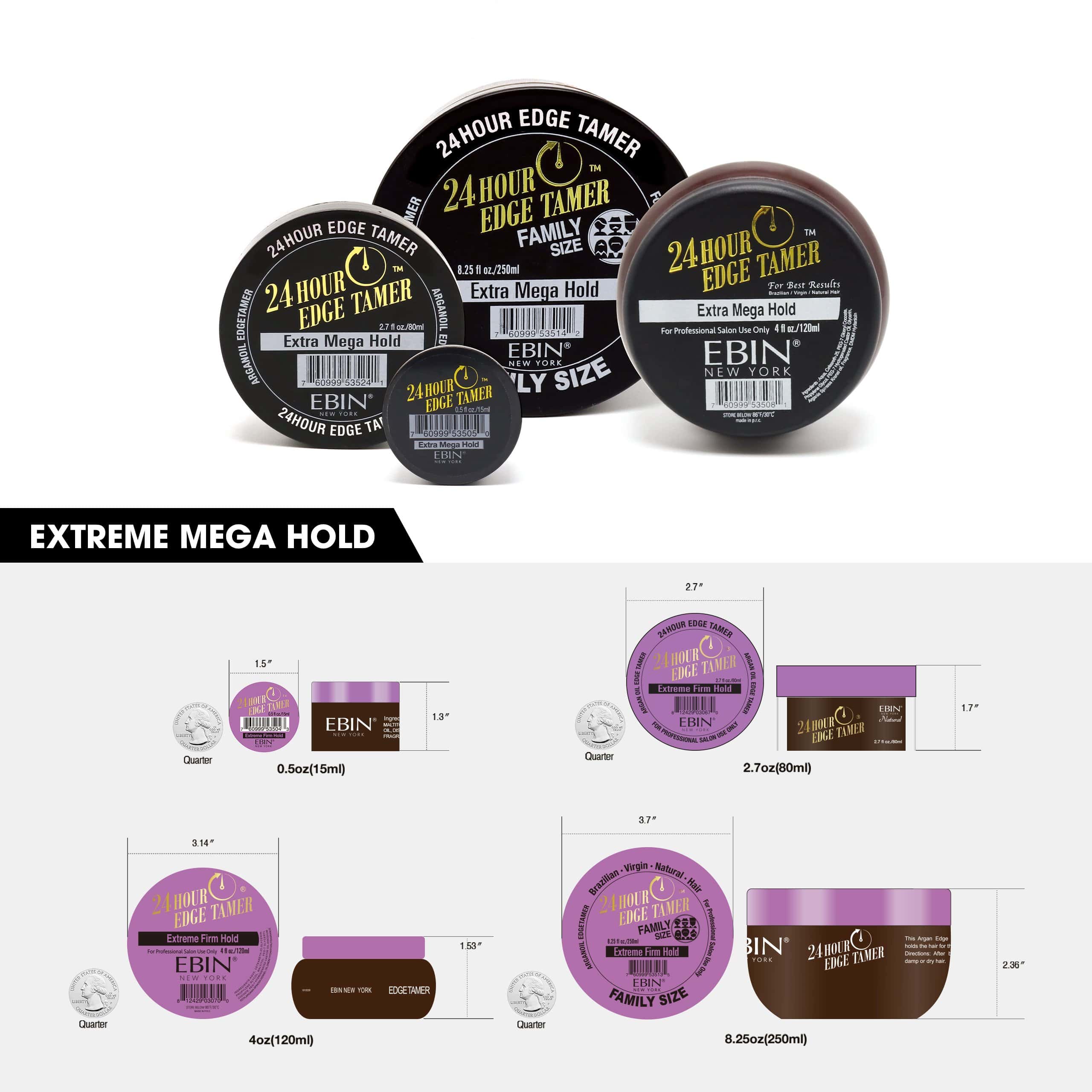 24 Hour Edge Tamer - Extra Mega Hold 8.25oz/ 250ml
