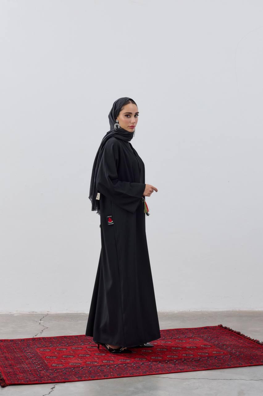 Elegant Black Abaya with Bow Detail