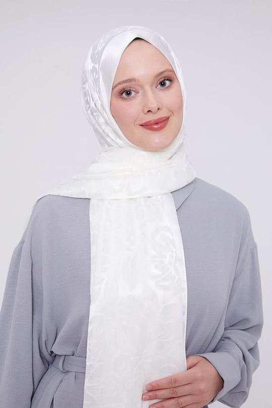 Floral Pattern Deluxe Devore Hijab/Shawl – Elegant Lightweight Scarf